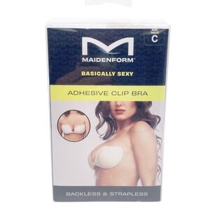 Maidenform Basically Sexy Adhesive Clip Bra Backless Strapless Size C Cup